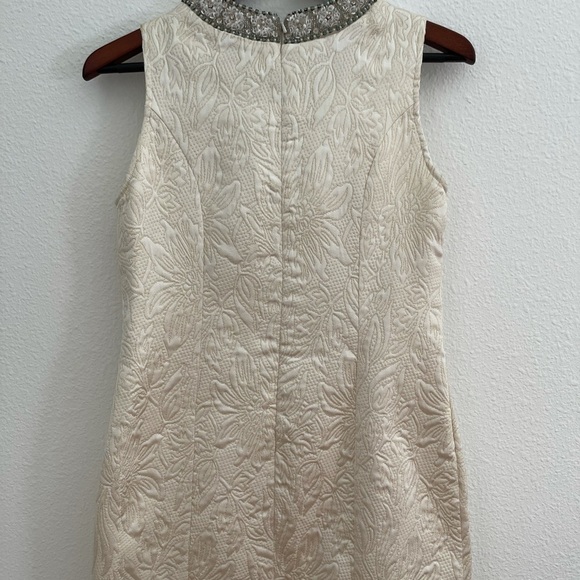 Topshop Embellished Ivory Jacquard Mini Dress size 8 - Picture 10 of 11